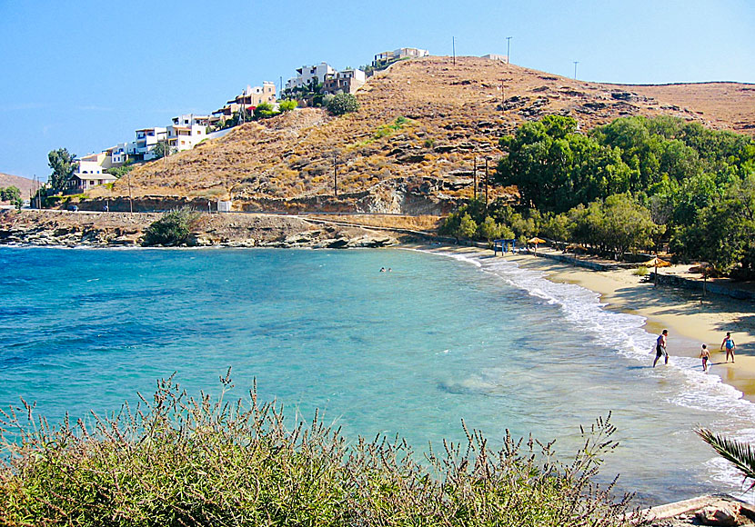 Gialiskari beach mellan Korissia och Vourkari på ön Kea i Grekland.