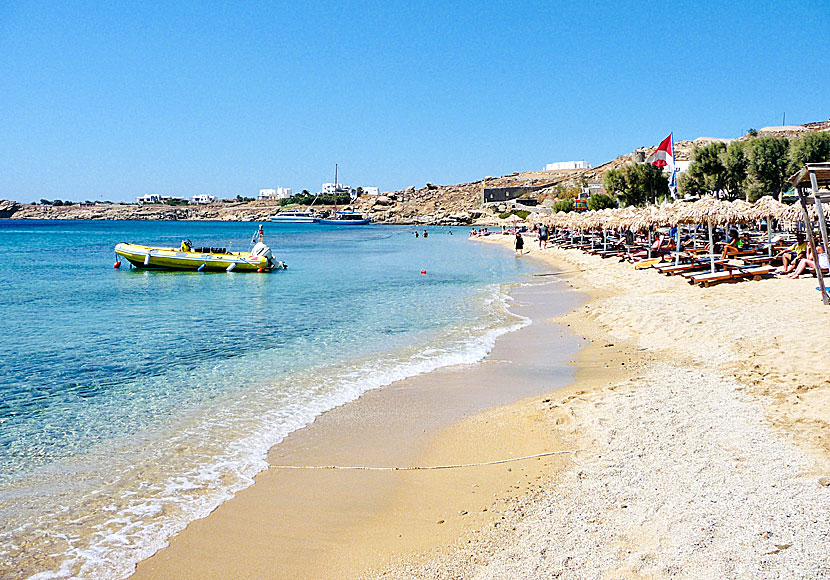 Paradise beach är en av Mykonos populäraste stränder.