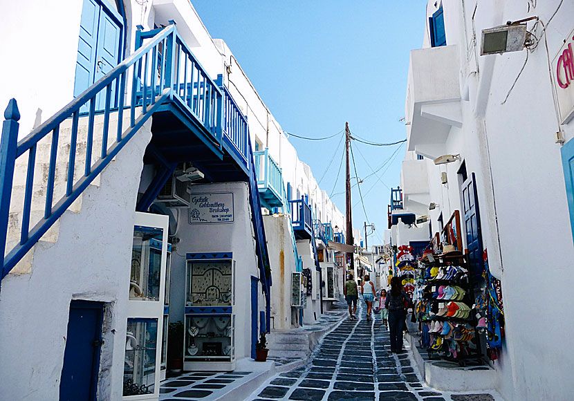 Mykonos stad, Chora, är en av de finaste byarna i Kykladerna.