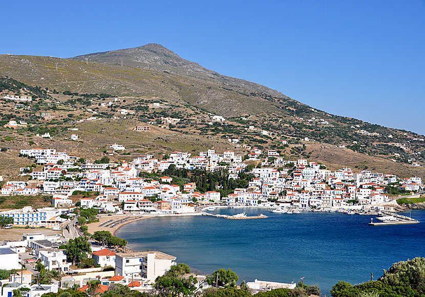 Andros ligger ungefär lika långt från Psara som grannön Lesbos gör.