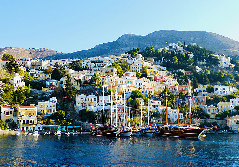 Öluffa i Grekland. Symi tillhör ögruppen Dodekaneserna.