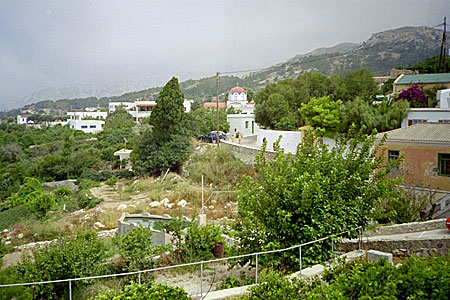 Vattenreservoar i Pyles på Karpathos.