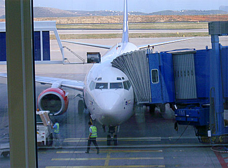Aegean airlines på flygplatsen.