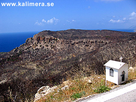 Skogsbränder på Karpathos.