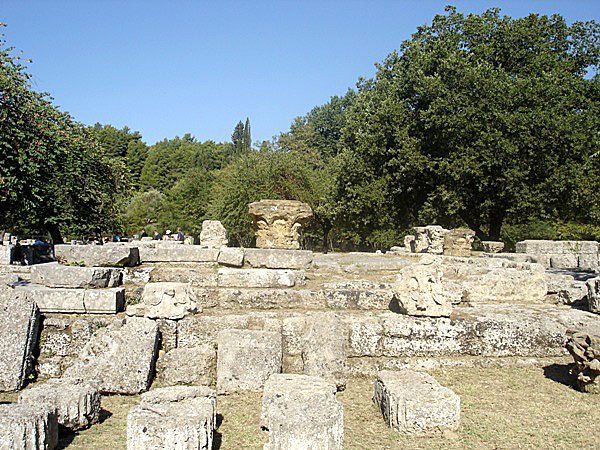Ruiner i Olympia på västra Peloponnesos.