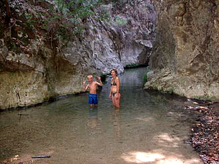 Potamis små vattenfall.Samos.