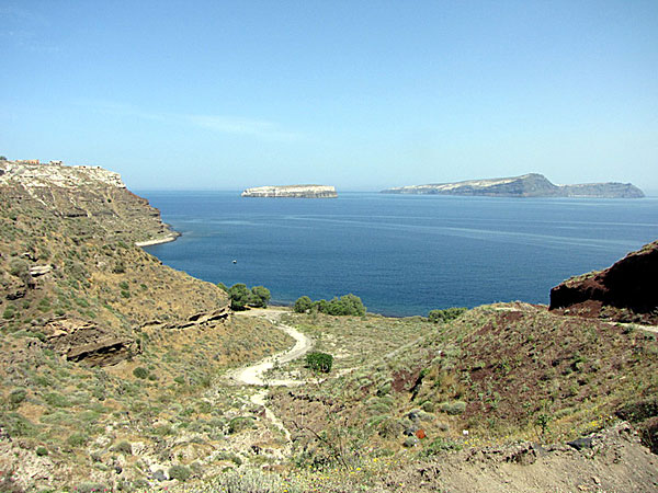 Kerkezos beach i Akrotiri på Santorini.