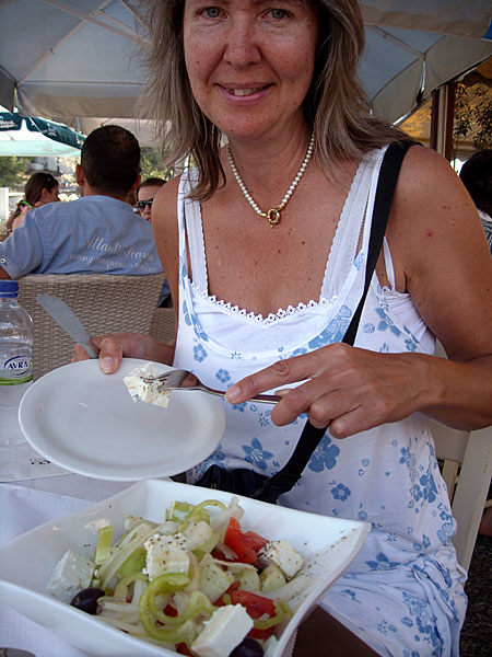 Grekiska sallad på Skiathos.