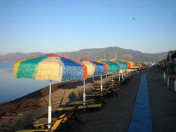 Öde strand vid Skala Kalloni. Lesbos.