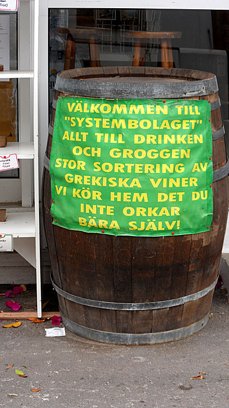 Systembolag på Tilos.