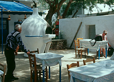 Pizzaugn i Vathy på Sifnos.